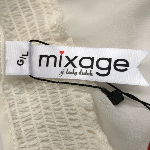 Lady Dutch Blouse L Long Sleeve Cream Sheer - Picture 6 of 6